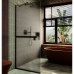 Душевая перегородка Maybah Glass 1090x1950 в узком профиле Черный стекло бронзовое матовое