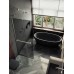 Душевая перегородка Maybah Glass 1090x1950 в узком профиле Хром матовый стекло графитовое матовое