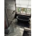 Душевая перегородка Maybah Glass 1090x1950 в широком профиле Хром матовый стекло бронзовое матовое