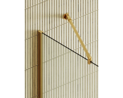 Душевая перегородка Maybah Glass 1090x1950 в широком профиле Золото стекло сатиновое