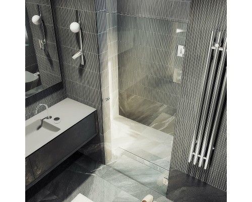 Душевая дверь Maybah Glass MGD-508-4 805x1950 на петлях Хром глянцевый стекло прозрачное