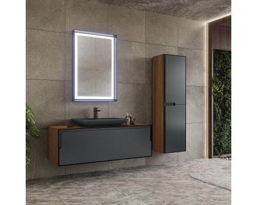 Зеркало Orka Craft 60x90 3000325 с подсветкой Антрацит матовый