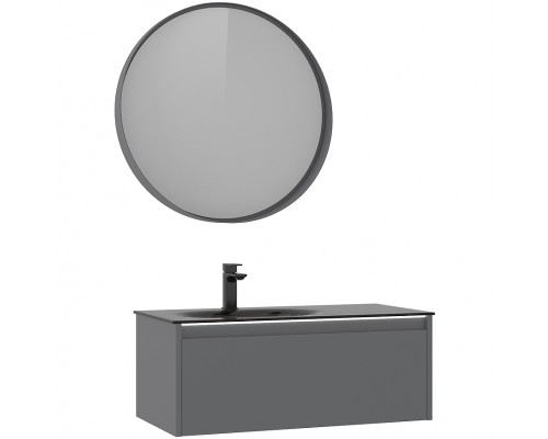 Тумба с раковиной Orka Lisbon 90 5001430 подвесная Серая матовая