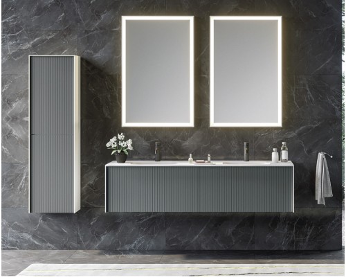 Шкаф пенал Orka Cube 40 3000365 подвесной Антрацит матовый Белый