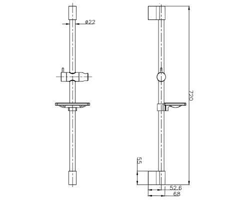 Душевая штанга AQUAme Черная