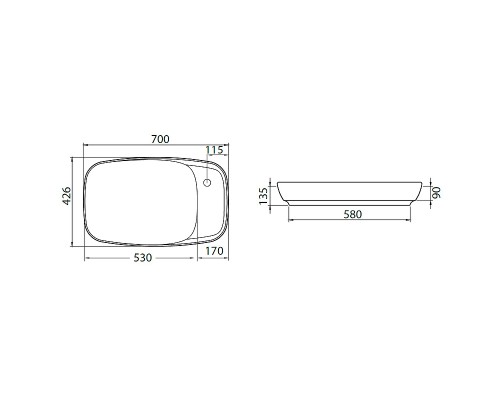 Раковина Allen Brau Liberty 2 70 4.32012.21 Белая матовая