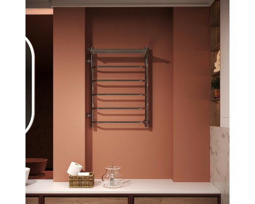 Водяной полотенцесушитель Aringa Римини 50x80x50 L AR03022CH с полкой Хром