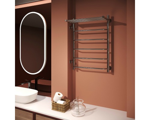 Водяной полотенцесушитель Aringa Римини 50x80x50 L AR03022CH с полкой Хром