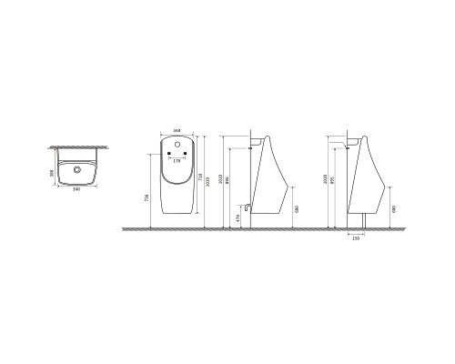 Писсуар SantiLine SL-6004 подвесной Белый