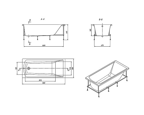 Акриловая ванна Santek Фиджи 180x80 1WH501706 без гидромассажа