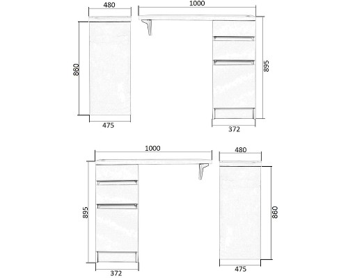 Тумба под раковину Orange Sistema 100 ST-40TUW Белая глянцевая