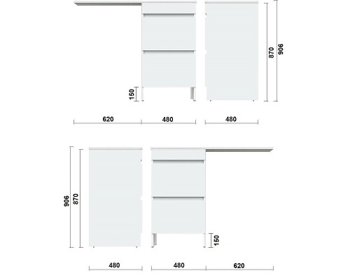 Тумба под раковину Orange Sistema 110 ST-50TUW Белая глянцевая