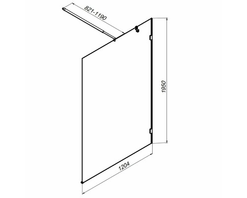 Душевая перегородка AM.PM X-Joy 120 W94WI-120-F1-MTE профиль Хром матовый стекло прозрачное