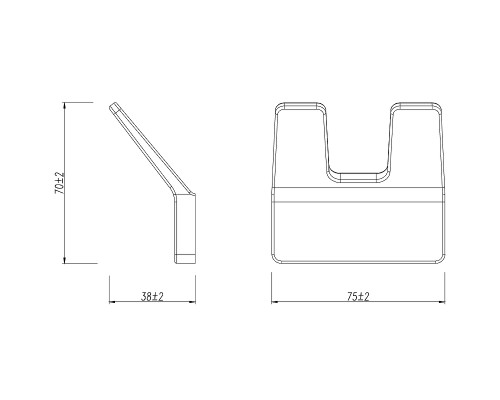 Двойной крючок Lemark Smooth Line 9716006 Графит