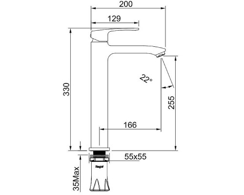 Смеситель для раковины Raglo R01.15.03 Золото матовое