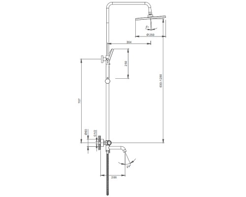 Душевая система Splenka S03.24.09 Графит матовый
