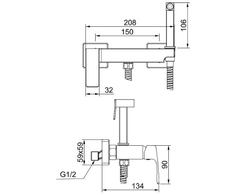 Гигиенический душ со смесителем Raglo R01.51 Хром