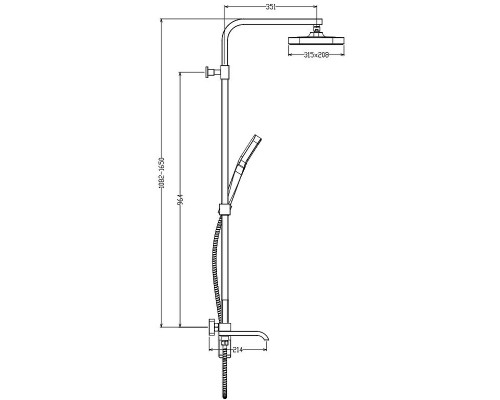 Душевая система Raglo R02.24.09 Графит матовый