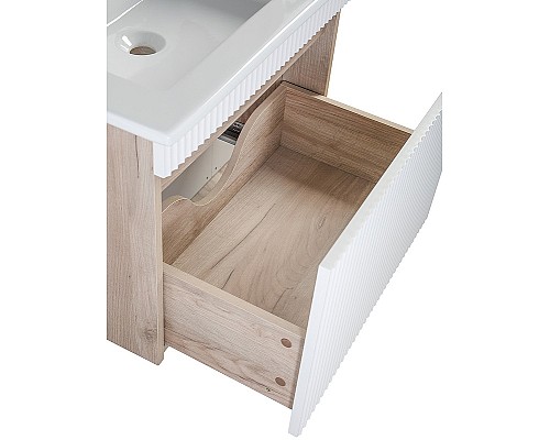 Тумба под раковину Runo Модена 75 00-00001427 подвесная Крафтовый дуб Белая