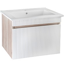 Тумба под раковину Runo Модена 75 00-00001427 подвесная Крафтовый дуб Белая