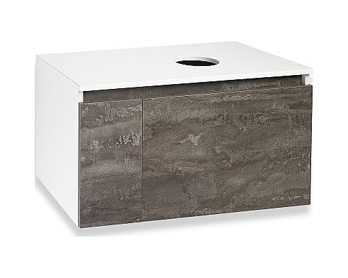 Тумба под раковину Runo Бари 80 00-00001379 подвесная Железный камень Белая