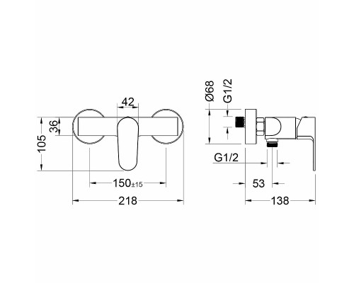 Смеситель для душа Aquatek Оберон AQ1260CR Хром