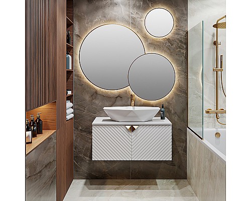 Тумба под раковину Runo Андорра 85 00-00002019 подвесная Белая