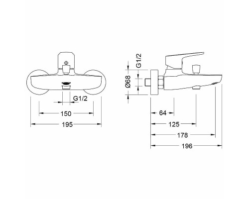 Смеситель для ванны Aquatek Бетта AQ1140CR Хром