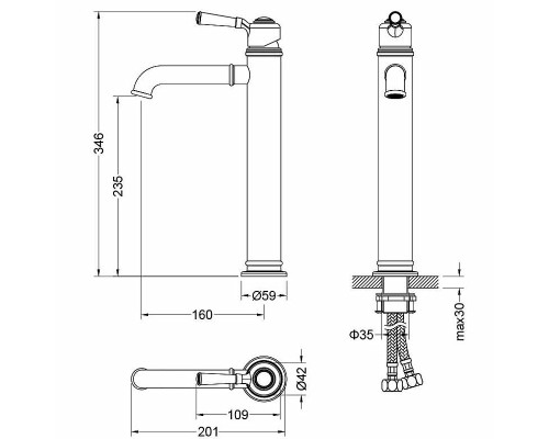 Смеситель для раковины Aquatek Классик AQ1504CR Хром