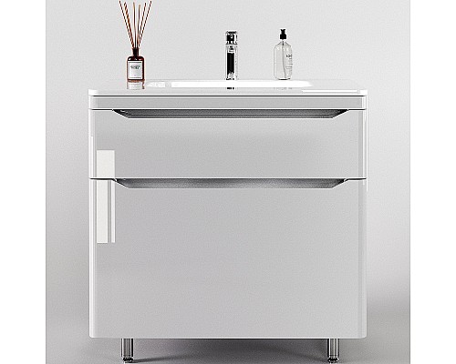 Тумба под раковину Style Line Марелла 80 Люкс Plus СС-00002402 Белый глянец антискрейтч