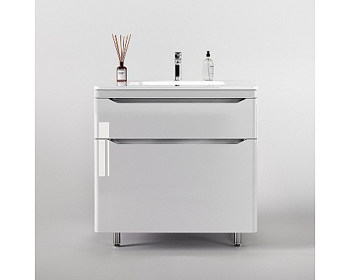 Тумба под раковину Style Line Марелла 80 Люкс Plus СС-00002402 Белый глянец антискрейтч