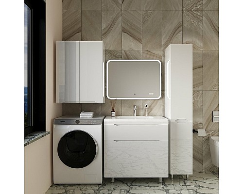 Тумба под раковину Style Line Марелла 80 Люкс Plus СС-00002402 Белый глянец антискрейтч