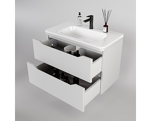 Тумба под раковину Style Line Марелла 80 Люкс Plus СС-00002410 подвесная Белый матовый антискрейтч