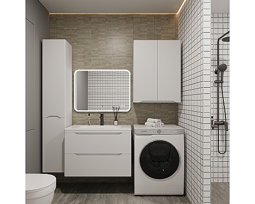 Тумба под раковину Style Line Марелла 80 Люкс Plus СС-00002410 подвесная Белый матовый антискрейтч