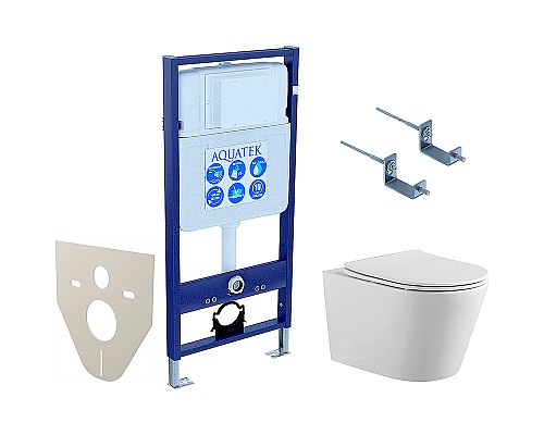 Комплект унитаза с инсталляцией Aquatek Set Aquatek Вега-KKI2 с сиденьем Микролифт