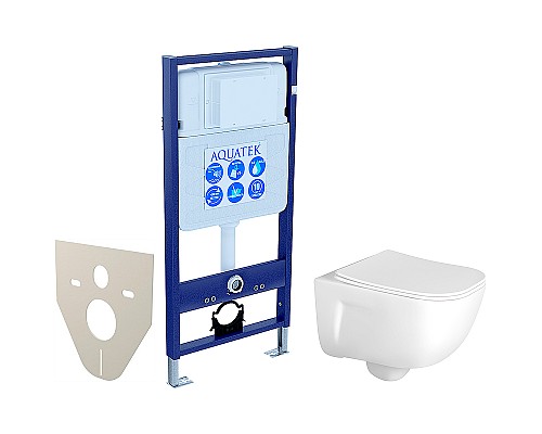Комплект унитаза с инсталляцией Aquatek Set Aquatek Дива с сиденьем Микролифт