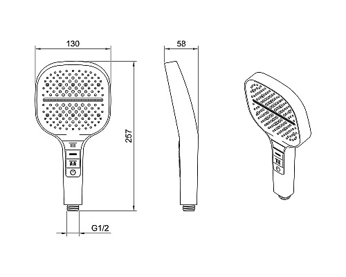 Ручной душ Berges H2 070022 Черный матовый