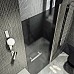Душевая дверь Maybah Glass MGD-457-5 800x1980 на монопетле Хром матовый стекло графитовое матовое
