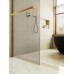 Душевая перегородка Maybah Glass 890x1950 в широком профиле Золото стекло бронзовое матовое