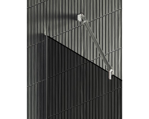 Душевая перегородка Maybah Glass MGD-693-5у 890x1950 в узком профиле Хром матовый стекло графитовое