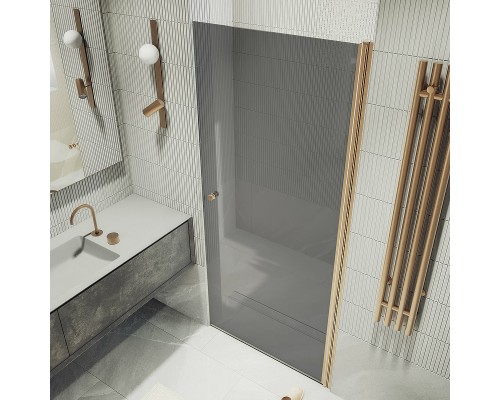 Душевая дверь Maybah Glass MGD-806-2 800x1980 на монопетле Бронза стекло графитовое