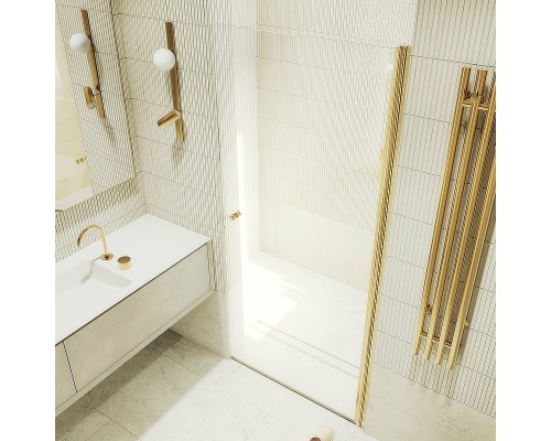 Душевая дверь Maybah Glass MGD-809-3 900x1980 на монопетле Золото стекло прозрачное
