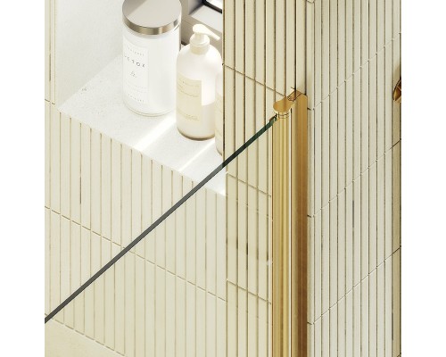 Душевая дверь Maybah Glass MGD-809-3 900x1980 на монопетле Золото стекло прозрачное