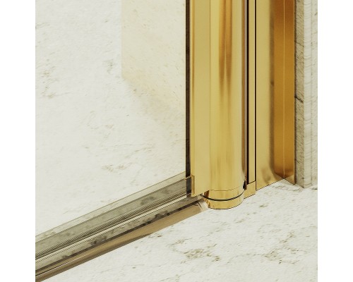 Душевая дверь Maybah Glass MGD-809-3 900x1980 на монопетле Золото стекло прозрачное
