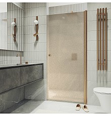 Душевая дверь Maybah Glass MGD-799-2 600x1980 на монопетле Бронза стекло бронзовое матовое