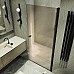 Душевая дверь Maybah Glass MGD-799-6 600x1980 на монопетле Черный стекло бронзовое матовое
