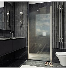 Душевая дверь Maybah Glass MGD-802-5 600x1980 на монопетле Хром матовый стекло сатиновое