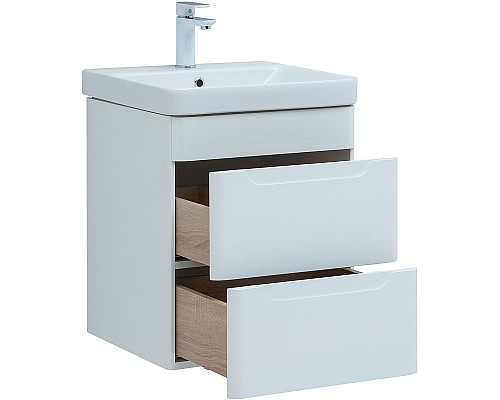 Тумба с раковиной Aquanet София 50 274195 подвесная Белый глянец