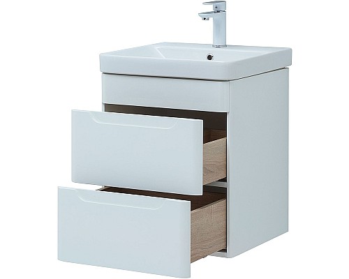 Тумба с раковиной Aquanet София 50 274195 подвесная Белый глянец