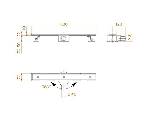 Душевой лоток RGW SDR-08B-60 21210860-014 под плитку